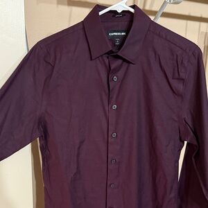 Express Men's Deep Maroon Dress Shirt